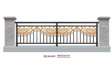铝艺护栏 - 别墅铝艺阳台护栏HL6009